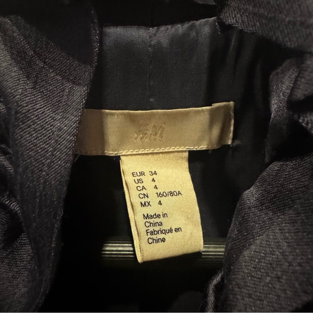 H&M Dark Navy Ruffle-Trim Blazer - Picture 3 of 6
